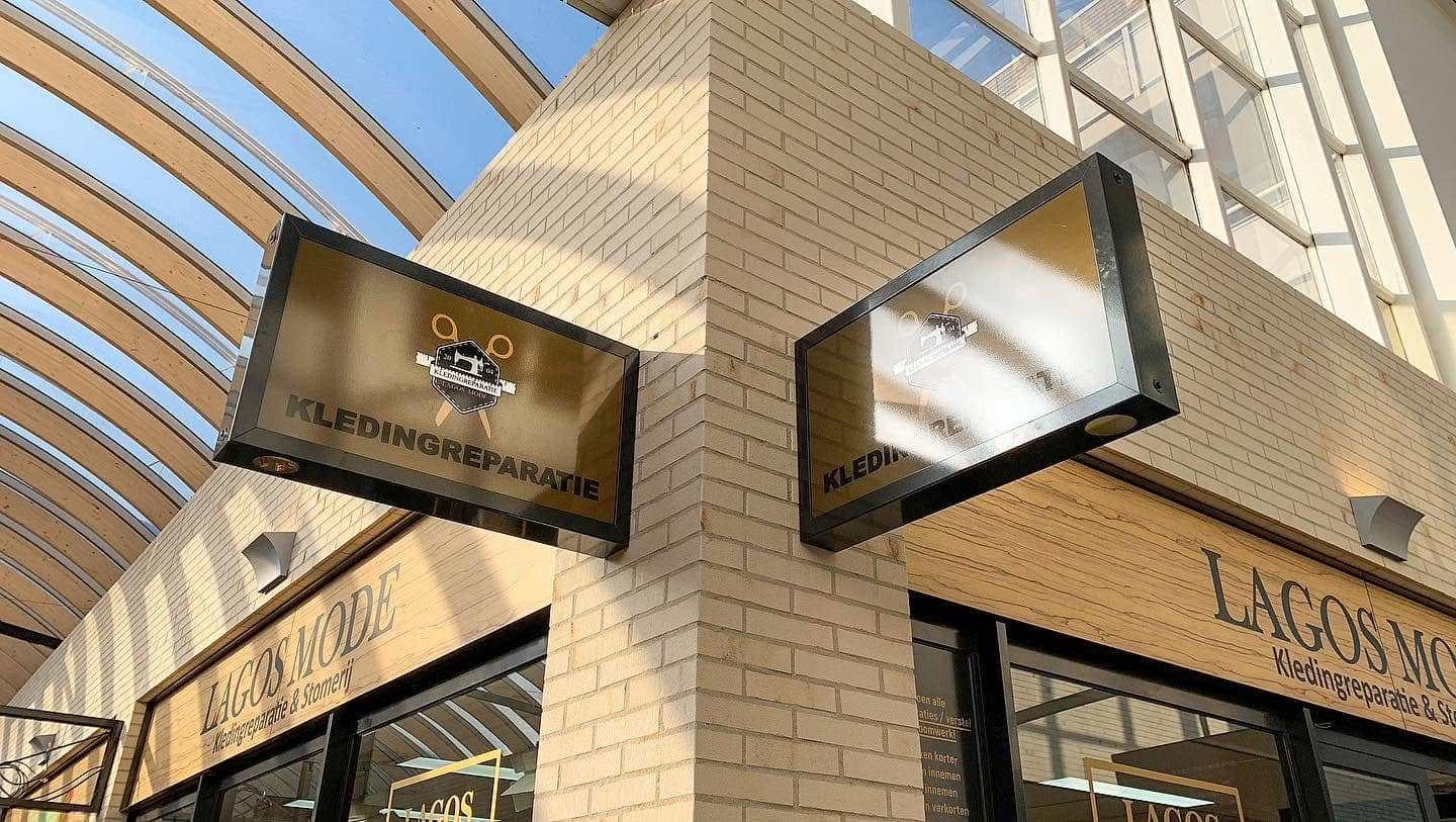Lagos Mode kledingreparatie signage
